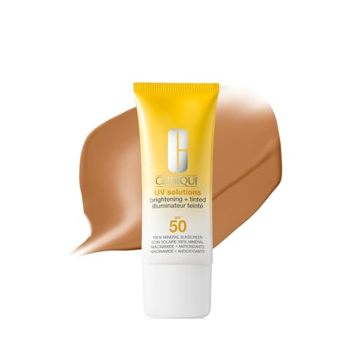 Clinique UV Solutions Brightening + Tinted Sunscreen for Face SPF 50 | Mineral Sunscreen with Niacinamide and Zinc Oxide, 1.3 Fl Oz