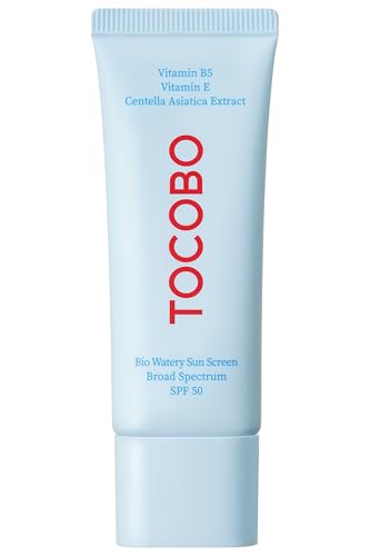 TOCOBO Bio Watery Sunscreen SPF 50 Broad Spectrum Korean Facial Sun Cream, Hyaluronic Acid, Lightweight Daily Face Sunblock,Vegan, Korean Skincare 1.35 fl oz