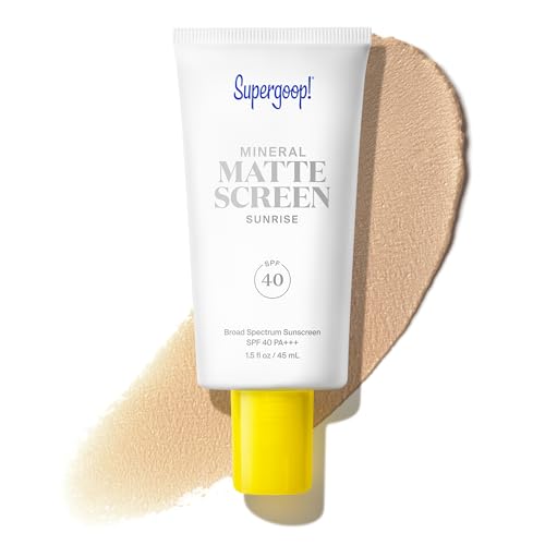 Supergoop! Mineral Mattescreen SPF 40 - Mineral, Oil-Free Broad Spectrum Sunscreen - Smooths Skin’s Appearance, Minimizes Pores & Controls Shine - Water & Sweat Resistant
