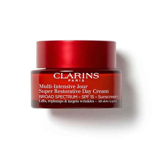 Clarins Super Restorative Day Cream, Broad Spectrum SPF 15 Sunscreen | Anti-Aging Moisturizer For Mature Skin Weakened By Hormonal Changes | Replenishes, Illuminates & Densifies Skin|Targets Wrinkles