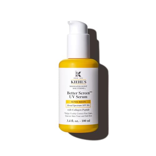 Kiehl's - Better Screen UV Serum SPF 50+ - Anti-Aging - 3.4 fl oz | Facial Sunscreen for Shielding UVA & UVB - With Collagen Peptide - Corrects Visible Signs of Aging
