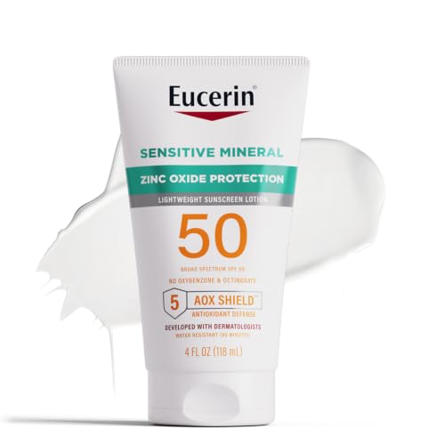 Eucerin Sun Sensitive Mineral Sunscreen Lotion, Face, Body, SPF 50, 4 FL OZ