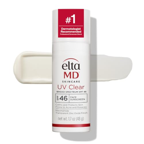EltaMD UV Clear Untinted Face Sunscreen with Zinc Oxide, SPF 46, 1.7 oz