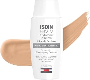 ISDIN Eryfotona Ageless Tinted Mineral Sunscreen SPF 50, Anti-Aging Face Sunscreen with Zi