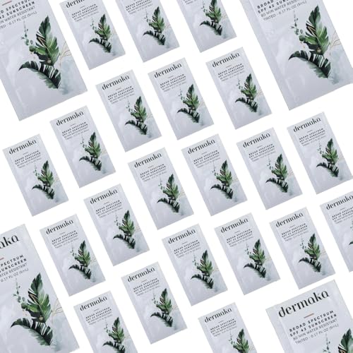 Dermaka Travel Size Sunscreen SPF 42 for Face & Body – 2-in-1 Lightly Tinted Mineral Sunscreen with Zinc Oxide & Titanium Dioxide – Skin Soothing, Water-Resistant 80 Min, 5ml 25 sachets