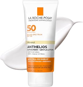 La Roche-Posay Anthelios Mineral Sunscreen SPF 50 Gentle Lotion, Broad Spectrum SPF + Anti