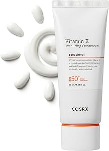 COSRX Vitamin E Sunscreen for Oily Skin SPF 50, Natural Glow Face Sunscreen, Lightweight,