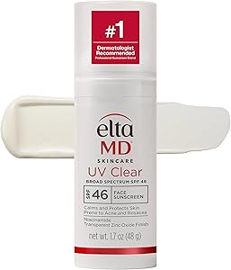 EltaMD UV Clear Face Sunscreen SPF, Oil-Free Sunscreen with Zinc Oxide, Dermatologist Reco