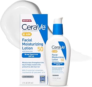 CeraVe AM Facial Moisturizing Lotion SPF 50, Face Moisturizer with SPF, Hyaluronic Acid, N